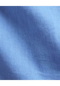 Ralph Lauren - RALPH LAUREN - Niebieska koszula Slim Fit. Typ kołnierza: polo. Kolor: niebieski. Materiał: len. Wzór: haft #3