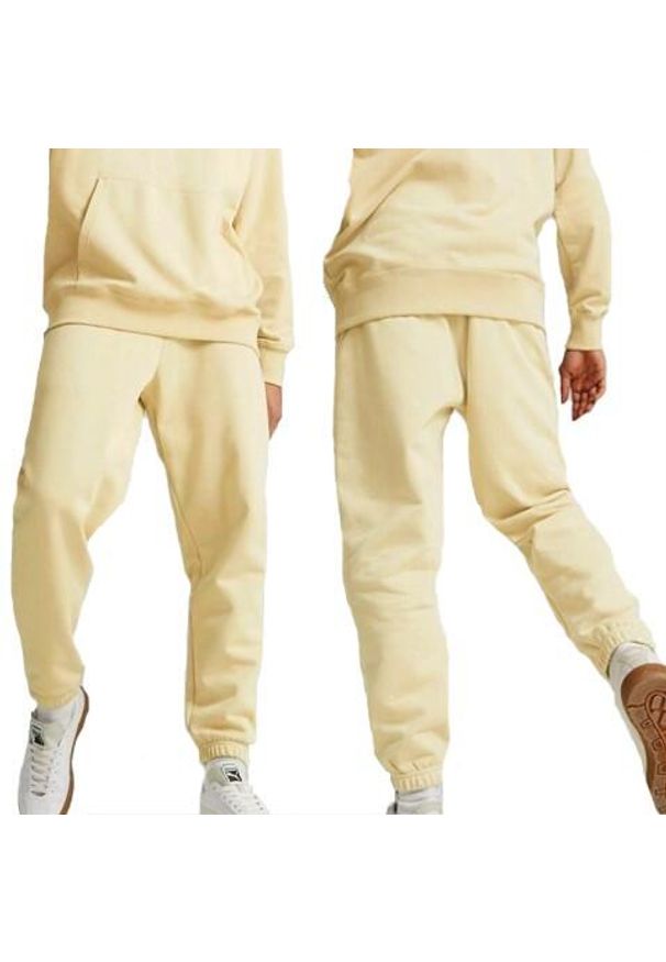 Spodnie sportowe męskie dresowe Puma Classic. Kolor: beżowy. Materiał: dresówka. Styl: sportowy
