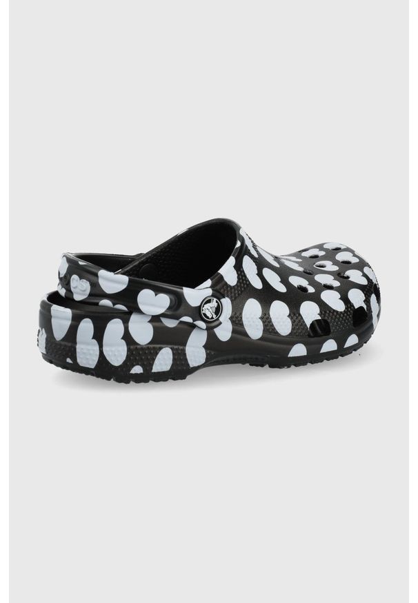 Crocs klapki damskie kolor czarny. Kolor: czarny. Materiał: guma, materiał