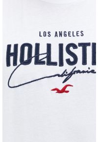 Hollister Co. longsleeve bawełniany kolor biały wzorzysty. Kolor: biały. Materiał: bawełna. Długość rękawa: długi rękaw #3