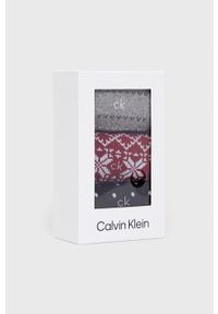Calvin Klein Skarpetki (3-pack) damskie kolor bordowy. Kolor: czerwony #2