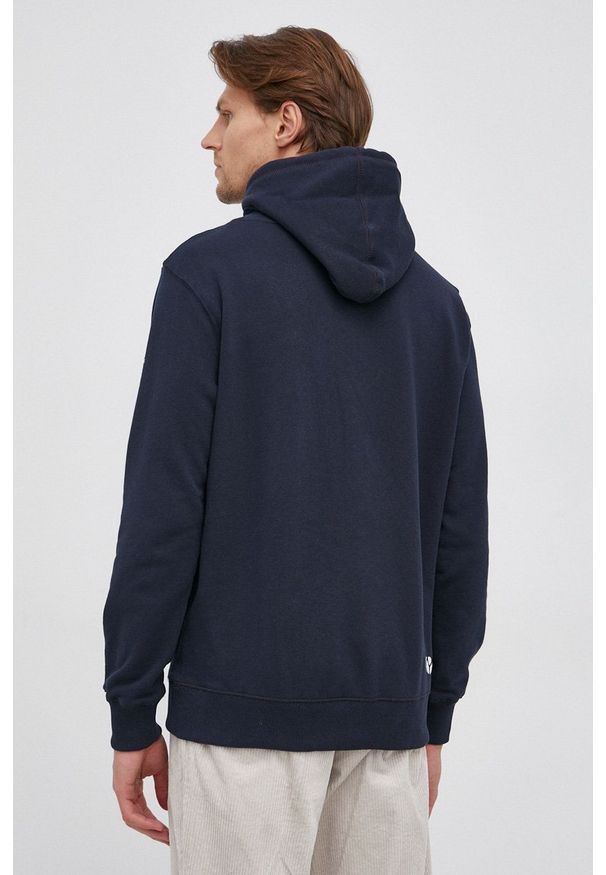 Pepe Jeans Bluza bawełniana George Hoody męska kolor granatowy z kapturem z nadrukiem. Okazja: na co dzień. Typ kołnierza: kaptur. Kolor: niebieski. Materiał: bawełna. Wzór: nadruk. Styl: casual