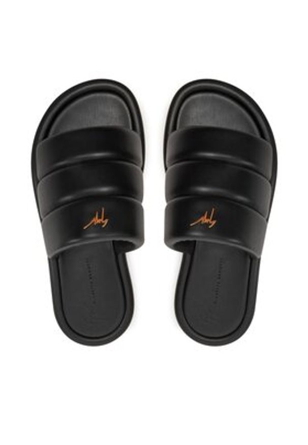 Giuseppe Zanotti Klapki EU40004 Czarny. Kolor: czarny. Materiał: skóra