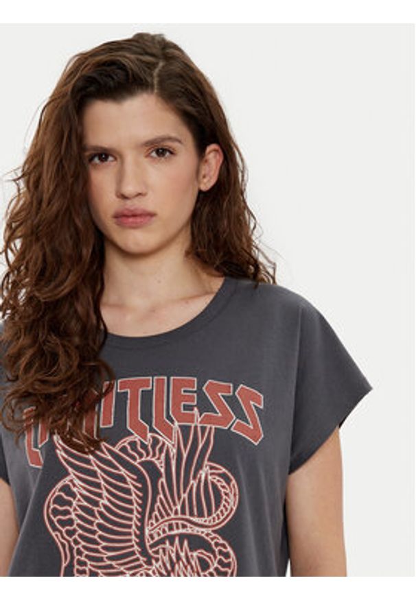 JJXX T-Shirt Wilma 12274694 Szary Boxy Fit. Kolor: szary. Materiał: bawełna