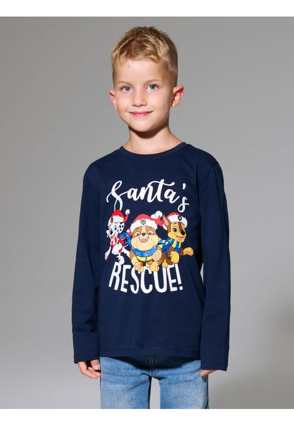 Sinsay - Koszulka z długimi rękawami PAW Patrol - granatowy. Kolor: niebieski. Długość rękawa: długi rękaw. Długość: długie