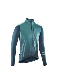 TRIBAN - Bluza rowerowa Triban RC500 Shield na rower szosowy. Kolor: zielony, niebieski, wielokolorowy, turkusowy. Materiał: materiał, elastan. Długość rękawa: długi rękaw. Długość: długie. Sezon: zima. Sport: kolarstwo #1