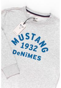 Mustang - MUSTANG BLUZA Basic Crewneck LIGHT GREY MEL. 1007003 4163. Wzór: nadruk, melanż #10