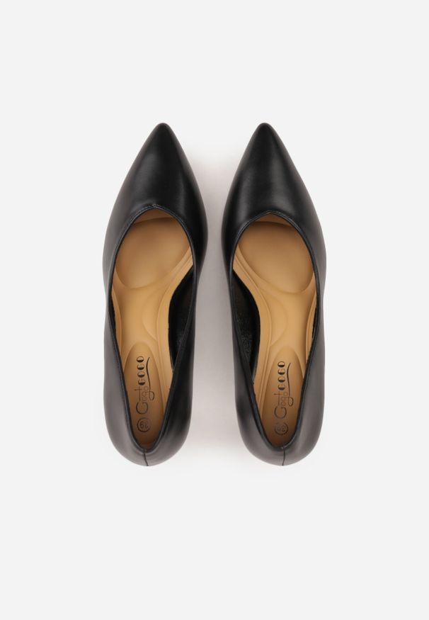 Born2be - Czarne Czółenka na Szpilce o Stożkowym Kształcie Kowena. Okazja: na spotkanie biznesowe. Kolor: czarny. Materiał: jeans, koronka. Wzór: gładki. Obcas: na szpilce. Styl: biznesowy, elegancki, klasyczny, wizytowy