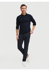 Pako Lorente - PAKO LORENTE – Sweter polo w kolorze granatowym. Okazja: na co dzień. Typ kołnierza: polo. Kolor: niebieski, czarny. Materiał: wiskoza, poliester. Sezon: wiosna. Styl: casual #8