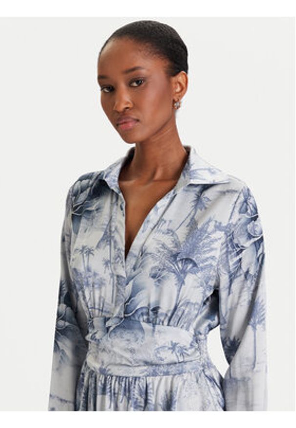 Guess Sukienka koktajlowa W5YK00 WF1T2 Niebieski Regular Fit. Kolor: niebieski. Materiał: syntetyk. Styl: wizytowy