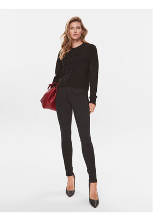 Liu Jo Sweter MF3005 MA51I Czarny Regular Fit. Kolor: czarny. Materiał: syntetyk