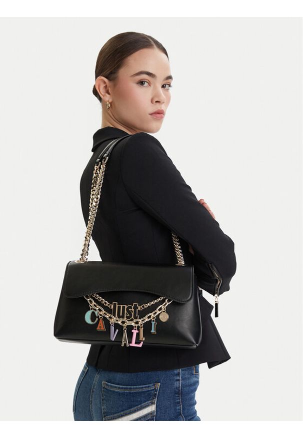 Just Cavalli Torebka 80RA4BE1 ZSD85 Czarny. Kolor: czarny. Materiał: skórzane