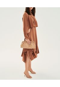 Kazar - Efektowna skórzana torebka z metalową ramą. Kolor: beżowy. Materiał: skórzane #6