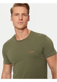 Aeronautica Militare T-Shirt AM1UTI003 Zielony Regular Fit. Kolor: zielony. Materiał: bawełna #4