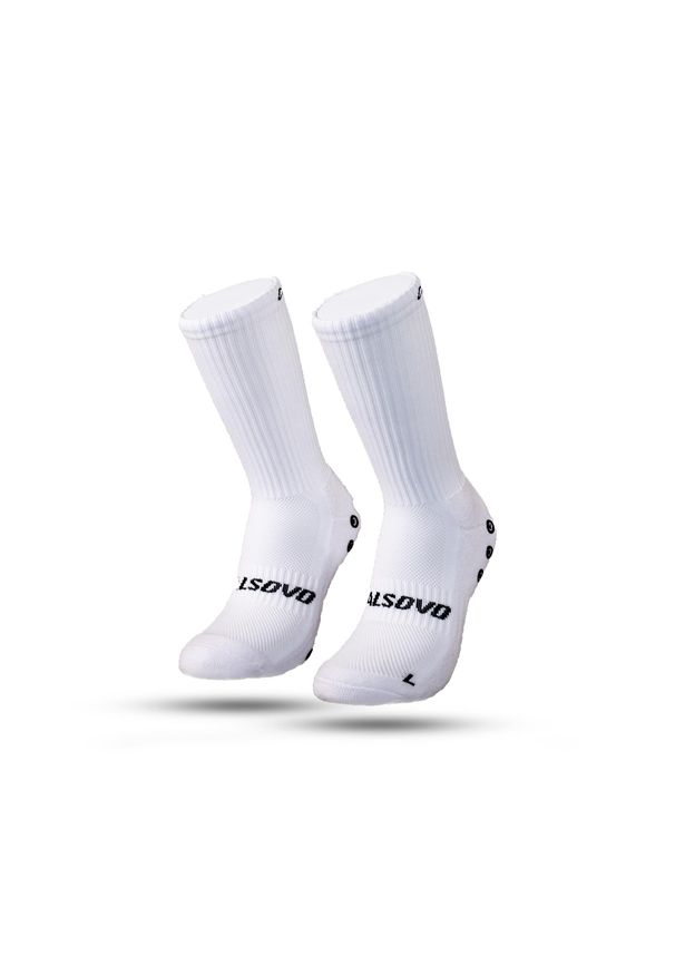 CALSOVO - Skarpetki z gripem - Antypoślizgowe - Jeden rozmiar - Piłka nożna. Kolor: biały. Materiał: bawełna, nylon, elastan. Sport: piłka nożna