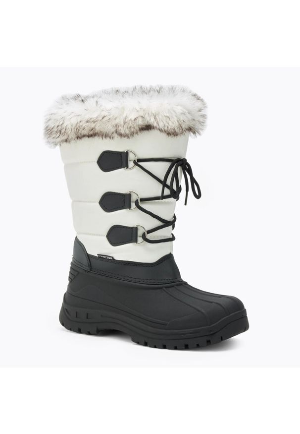 Aulp - Damskie buty turystyczne śniegowce AULP NOUGAT ocieplane wodoodporne. Kolor: biały. Sezon: zima. Styl: sportowy