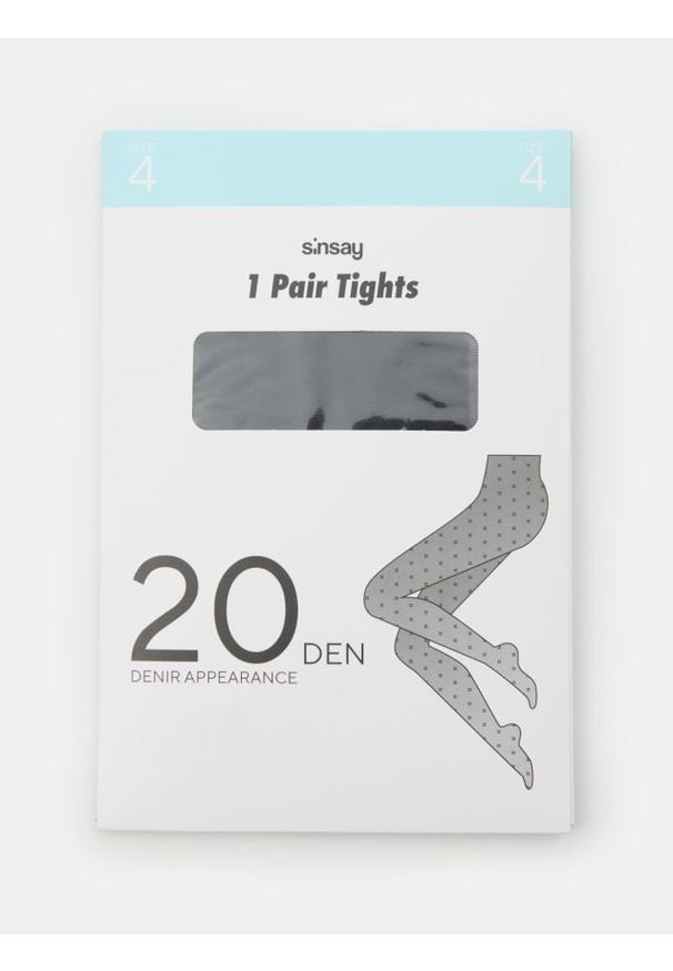 Sinsay - Rajstopy ze wzorem 20 DEN - czarny. Kolor: czarny