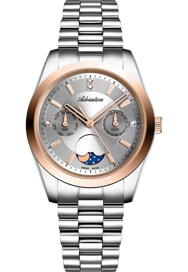 Zegarek Adriatica Zegarek damski Adriatica A3802.R117QF CYRKONIE srebrny. Kolor: srebrny