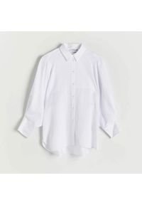 Reserved - Gładka koszula - Kremowy. Kolor: kremowy. Wzór: gładki