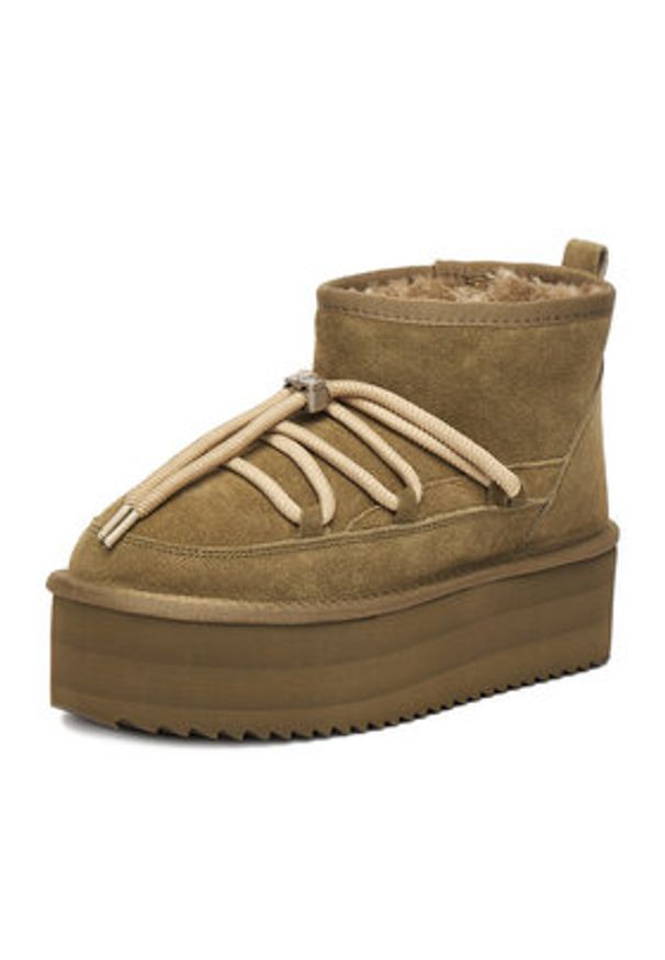 DeeZee Śniegowce W23Q11482 Khaki. Kolor: brązowy. Materiał: materiał