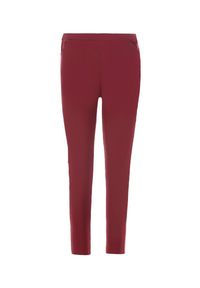 Born2be - Bordowe Spodnie Skinny Renaya. Kolor: czerwony. Materiał: polar. Długość: długie #6