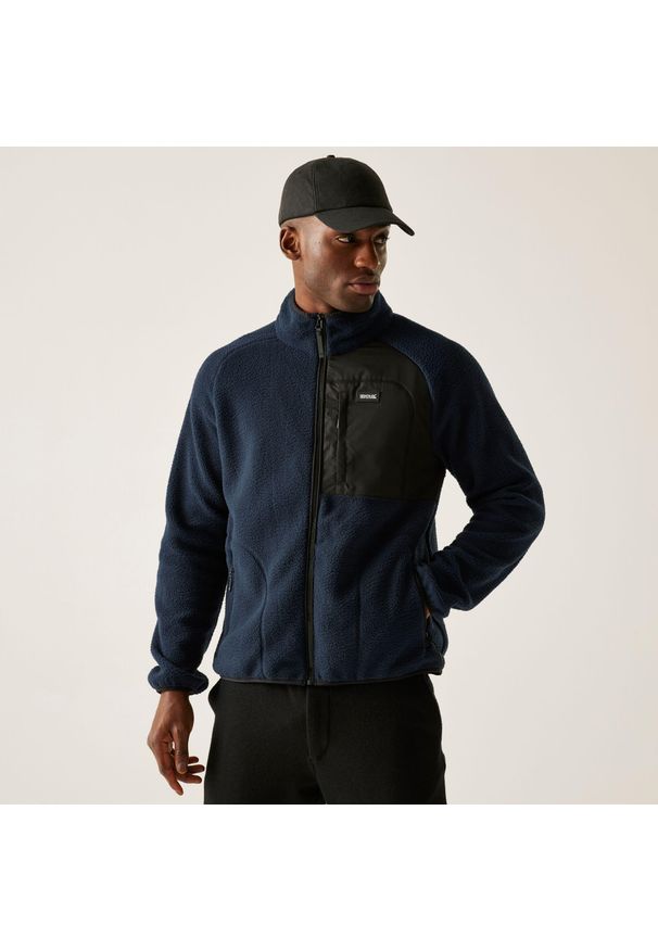 Regatta - Polar męski rozsuwany Frankie Borg. Kolor: niebieski. Materiał: polar. Sport: turystyka piesza