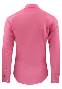 Męska Koszula Wizytowa, Taliowany Krój - Victorio - Różowa. Kolor: różowy. Materiał: poliester, elastan, bawełna. Styl: wizytowy #2