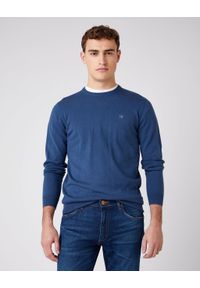 Wrangler - WRANGLER CREW KNIT DARK DENIM W8A02PXTG. Materiał: denim