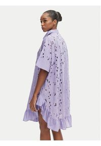 Iconique Sukienka letnia Emily IC26-001 Fioletowy jasny Relaxed Fit. Kolor: fioletowy. Materiał: bawełna. Sezon: lato #5