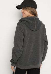 Born2be - Ciemnoszara Rozpinana Bluza z Bawełną i Kapturem Typu Oversize Diosa. Okazja: na co dzień. Kolor: szary. Materiał: bawełna. Sezon: jesień, wiosna. Styl: klasyczny, casual #7
