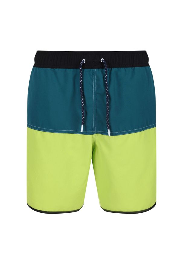 Regatta - Męskie Szorty Kąpielowe Benicio. Kolor: wielokolorowy, zielony, żółty. Styl: sportowy