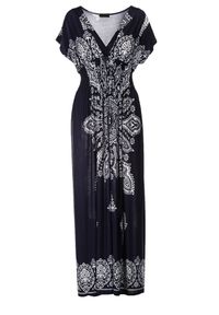 Born2be - Granatowa Sukienka Khryseis. Typ kołnierza: dekolt gorset. Kolor: niebieski. Materiał: materiał. Wzór: kwiaty. Typ sukienki: gorsetowe. Długość: mini #2