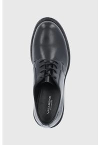Vagabond Shoemakers Półbuty skórzane damskie kolor czarny na płaskim obcasie. Nosek buta: okrągły. Zapięcie: sznurówki. Kolor: czarny. Materiał: materiał, guma. Obcas: na obcasie. Wysokość obcasa: niski #3