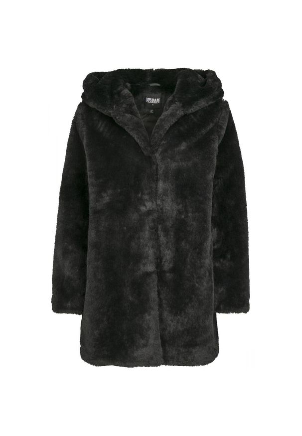 Urban Classics - Parka damska w dużych rozmiarach Urban Classic hooded teddy coat. Typ kołnierza: kaptur. Kolor: czarny. Sezon: zima