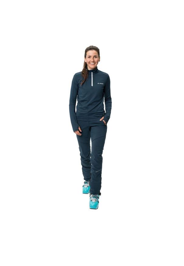 Vaude - Rozpinany polar damski half-zip VAUDE Livigno II. Kolor: niebieski. Materiał: polar. Sezon: zima. Sport: narciarstwo