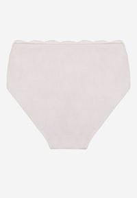 Born2be - Białe Bawełniane Majtki Figi z Koronkowymi Zdobieniami Idissa. Kolekcja: plus size. Kolor: biały. Materiał: koronka, bawełna. Wzór: aplikacja