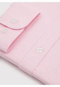 Pako Lorente - PAKO LORENTE – Różowa koszula męska. Typ kołnierza: button down. Kolor: biały, różowy. Materiał: poliester, bawełna. Długość rękawa: długi rękaw. Długość: długie #3