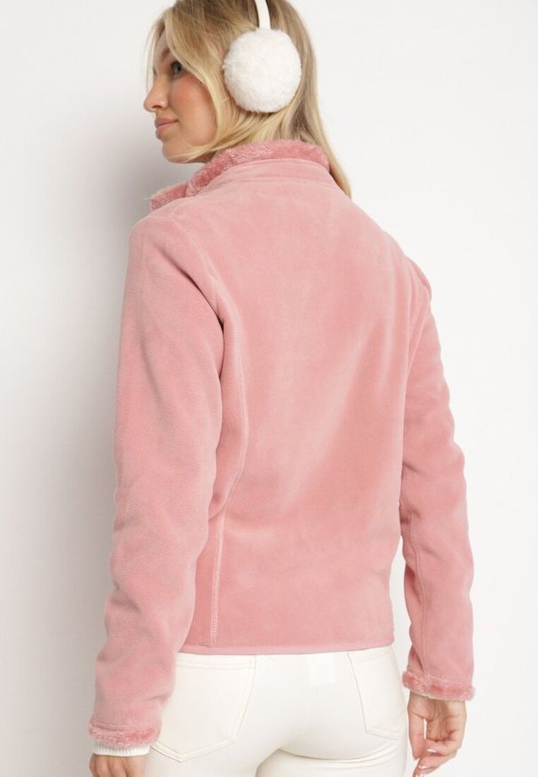 Born2be - Różowa Welurowa Bluza Polar na Suwak Asiyana. Okazja: na co dzień. Kolor: różowy. Materiał: welur, polar. Długość rękawa: długi rękaw. Długość: długie. Wzór: aplikacja. Styl: casual