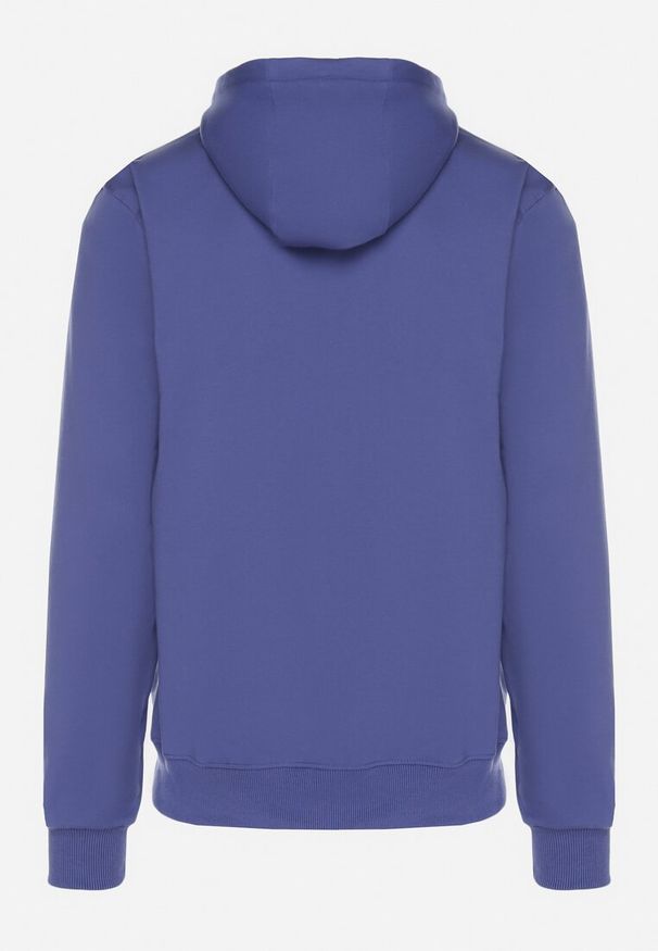 Born2be - Granatowa Bluza z Bawełną Kapturem i Sznurkami Asallin. Okazja: na co dzień. Typ kołnierza: kaptur. Kolor: niebieski. Materiał: bawełna. Styl: klasyczny, casual
