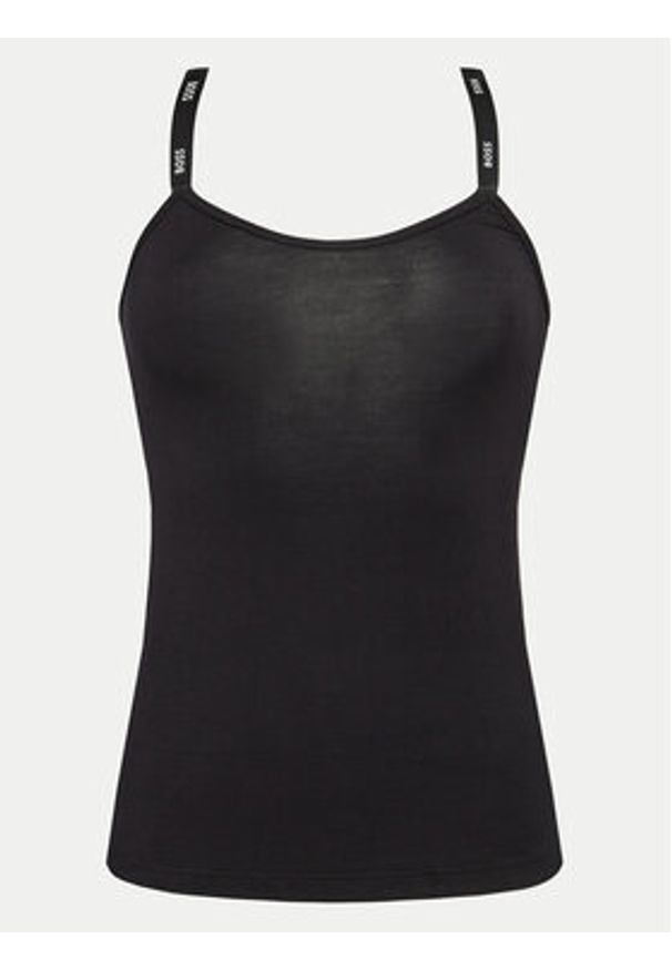 BOSS - Boss Top 50515379 Czarny Regular Fit. Kolor: czarny. Materiał: wiskoza