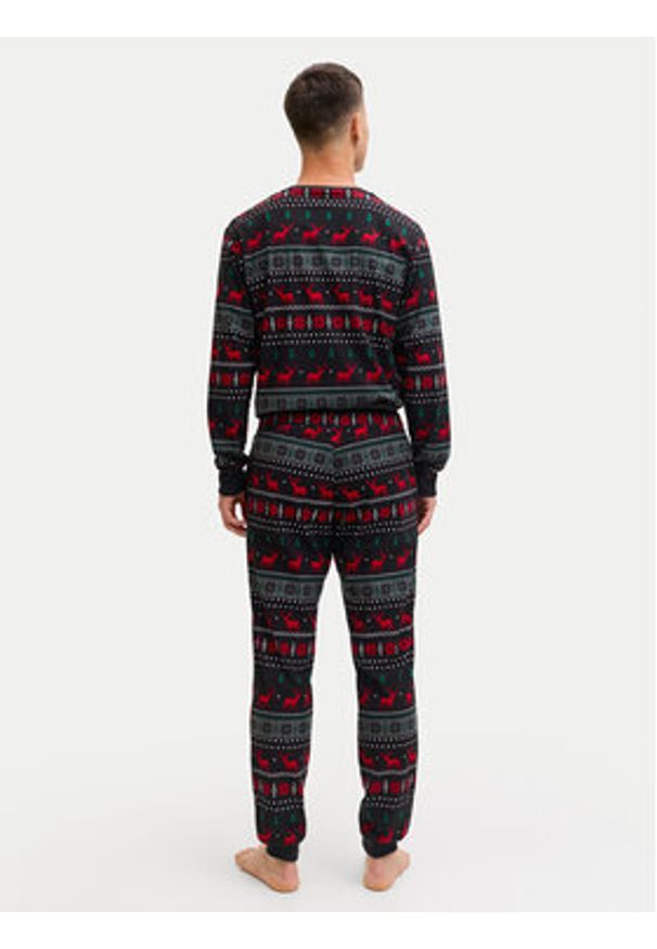 Jack & Jones Piżama Tristan 12285375 Czarny Loose Fit. Kolor: czarny. Materiał: syntetyk