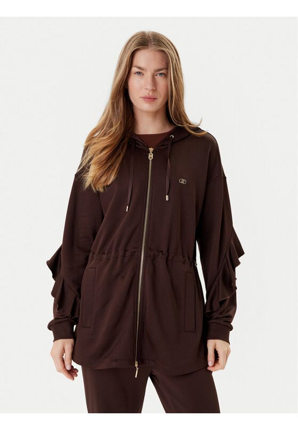 Liu Jo Sport Bluza TF5205 F0778 Brązowy Regular Fit. Kolor: brązowy. Materiał: syntetyk. Styl: sportowy