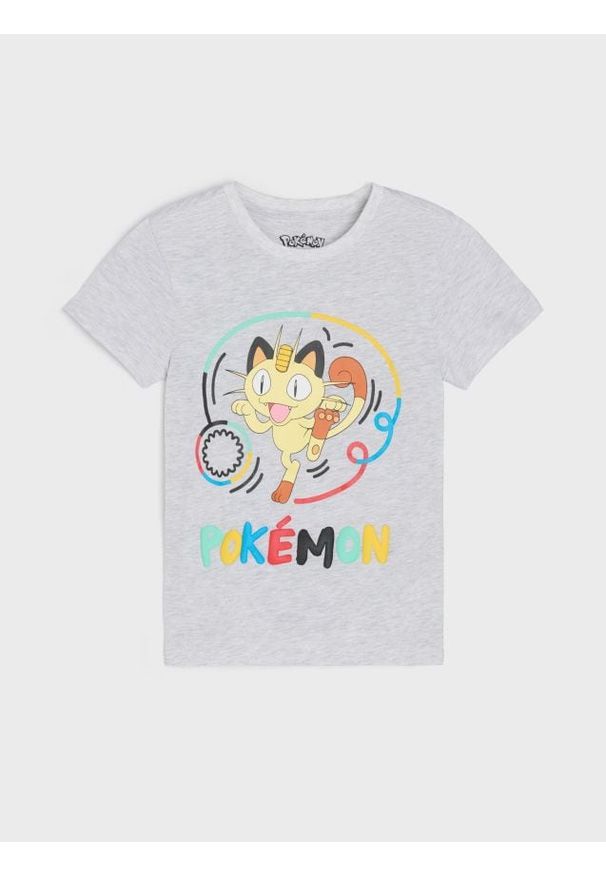Sinsay - Koszulka Pokémon - szary. Kolor: szary