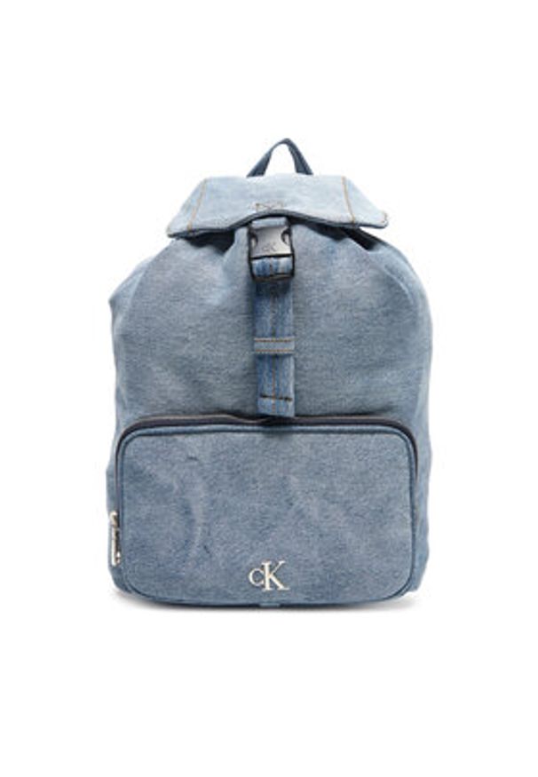 Calvin Klein Plecak Denim Luna Mini Flap Backpack LV04F3216G Błękitny. Kolor: niebieski. Materiał: materiał