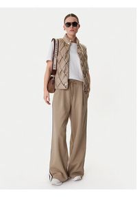 Weekend Max Mara Spodnie dresowe Perdoni 2615781051 Beżowy Wide Leg. Kolor: beżowy. Materiał: bawełna #3