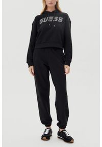 Guess - GUESS Сzarna bluza z kapturem damska z cyrkoniami Primula, Rozmiar L. Typ kołnierza: kaptur. Kolor: czarny #4
