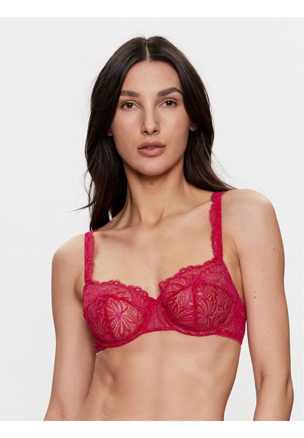 Simone Pérèle Biustonosz balkonetka EXOTICA 1B3330 Czerwony. Kolor: czerwony. Materiał: syntetyk