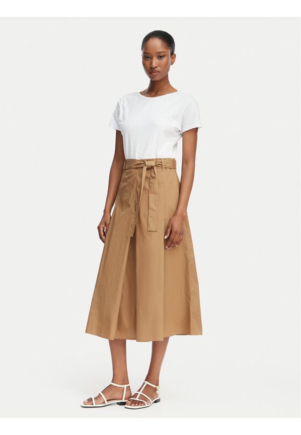 Marella Sukienka codzienna Tubo 2615221112 Beżowy Regular Fit. Okazja: na co dzień. Kolor: beżowy. Materiał: bawełna. Typ sukienki: proste. Styl: casual