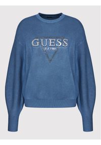 Guess Sweter Beatrice W1YR0Q Z26I0 Niebieski Loose Fit. Kolor: niebieski. Materiał: wiskoza #2