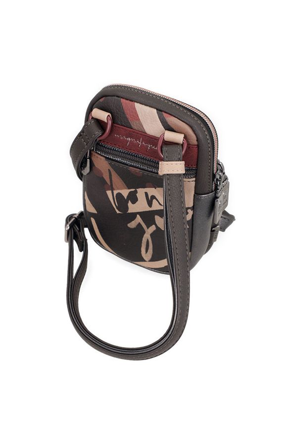 Brązowa Damska Torebka Na Telefon Anekke. Kolor: brązowy. Wzór: nadruk, haft, aplikacja, motyw z bajki. Dodatki: z haftem, z aplikacjami. Styl: casual. Rodzaj torebki: na ramię